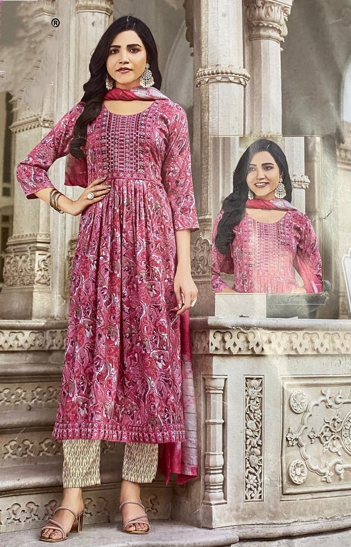 Women Viscose Rayon Kurta Pant Dupatta Set