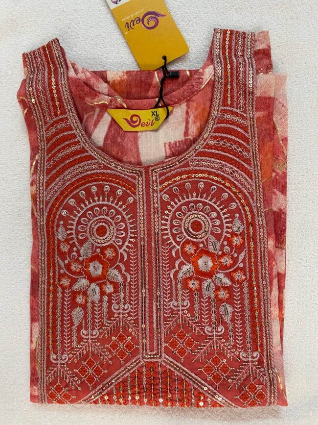 Women's Cotton Print Straight Kurta With Pant Dupatta - Image 3