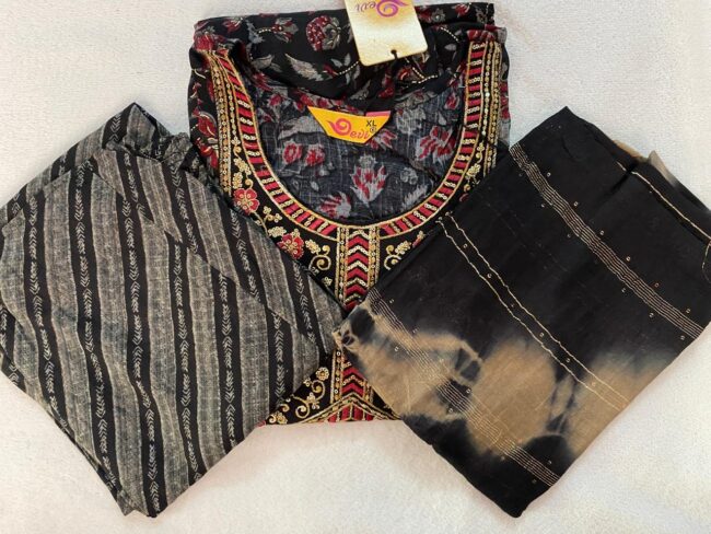 Women’s Cotton Print Anarkali Kurta With Pant Dup - Image 2
