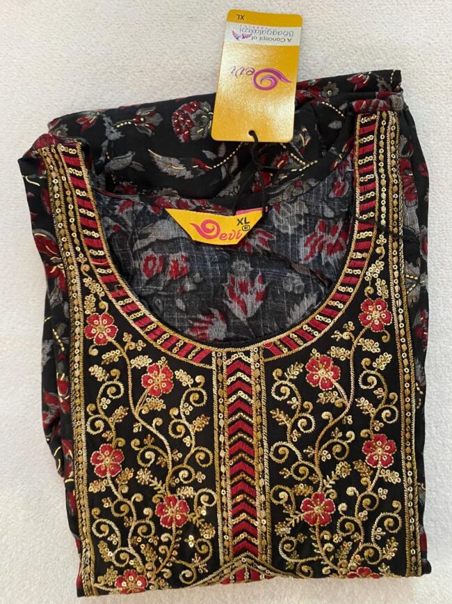 Women’s Cotton Print Anarkali Kurta With Pant Dup - Image 4
