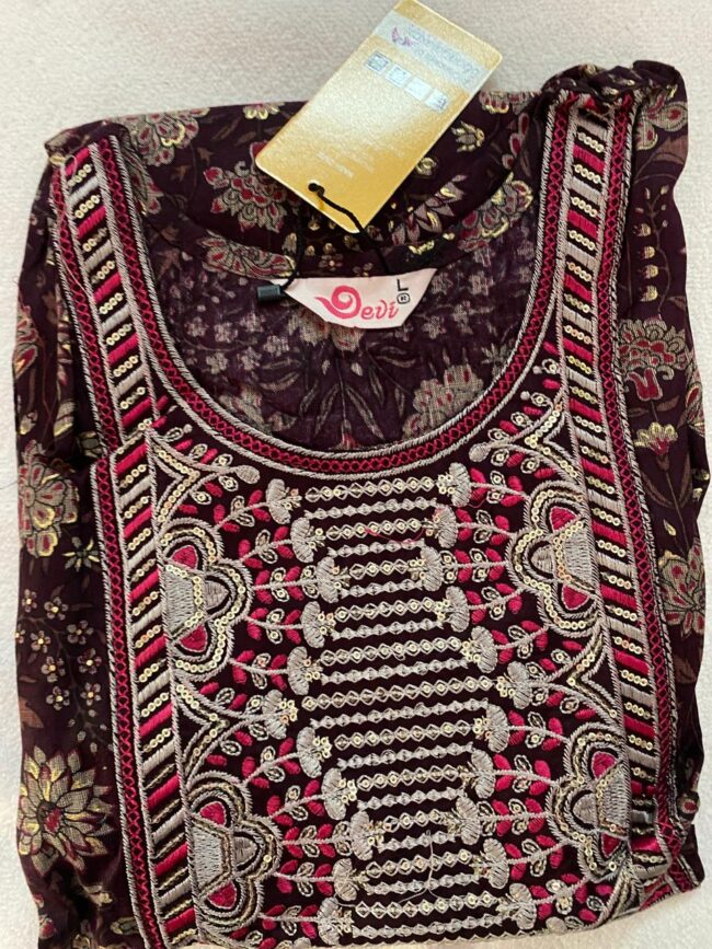 Women’s Cotton Print Anarkali Kurta With Pant Dupatta - Image 4