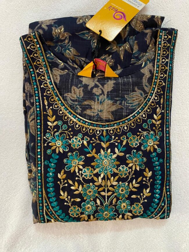 Women’s Cotton Print Anarkali Kurta With Pant Dupatta - Image 4